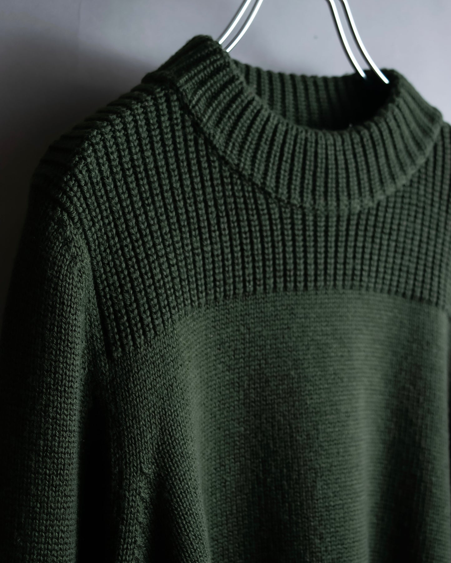 "MONCLER" Relaxed fit high neck lace change knit