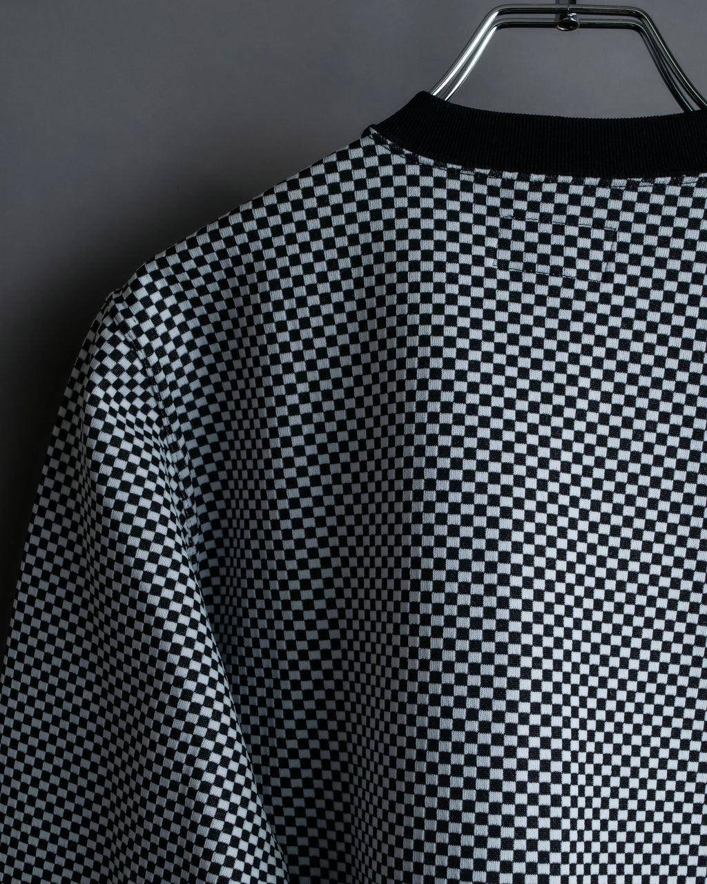 “VERSACE” checkered pattern zip pocket pull over