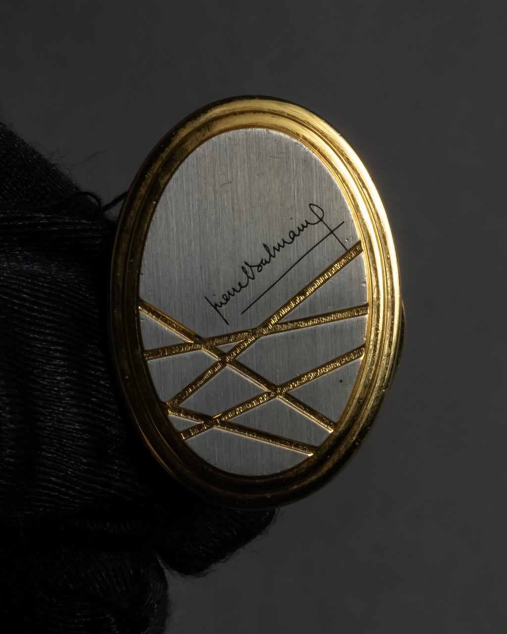 "BALMAIN" Abstract line motif scarf clip pendant