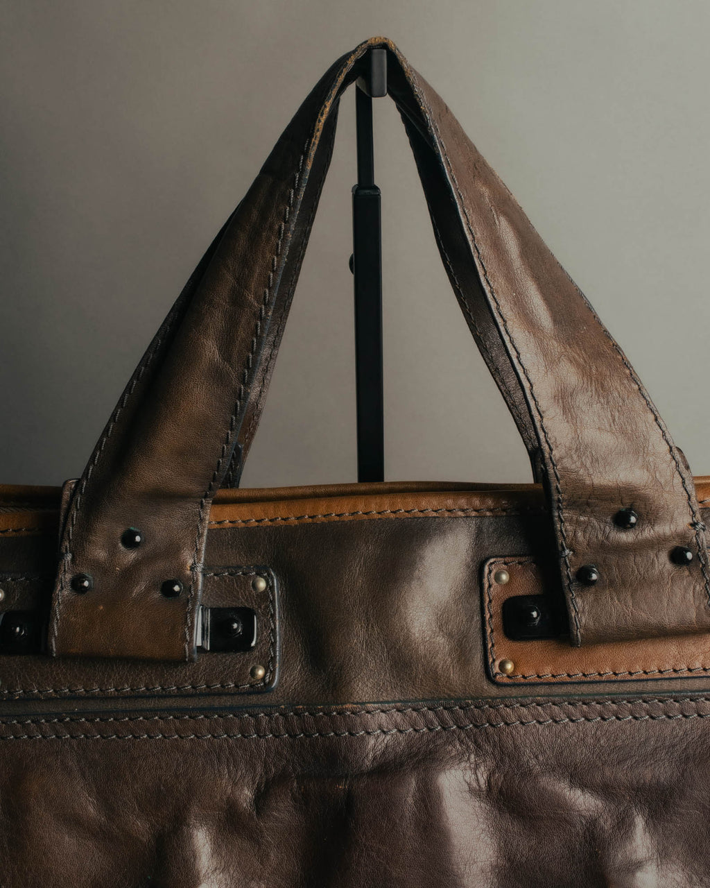 "Chloé" 2000's two-tone leather structured tote bag