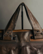 "Chloé" 2000's two-tone leather structured tote bag