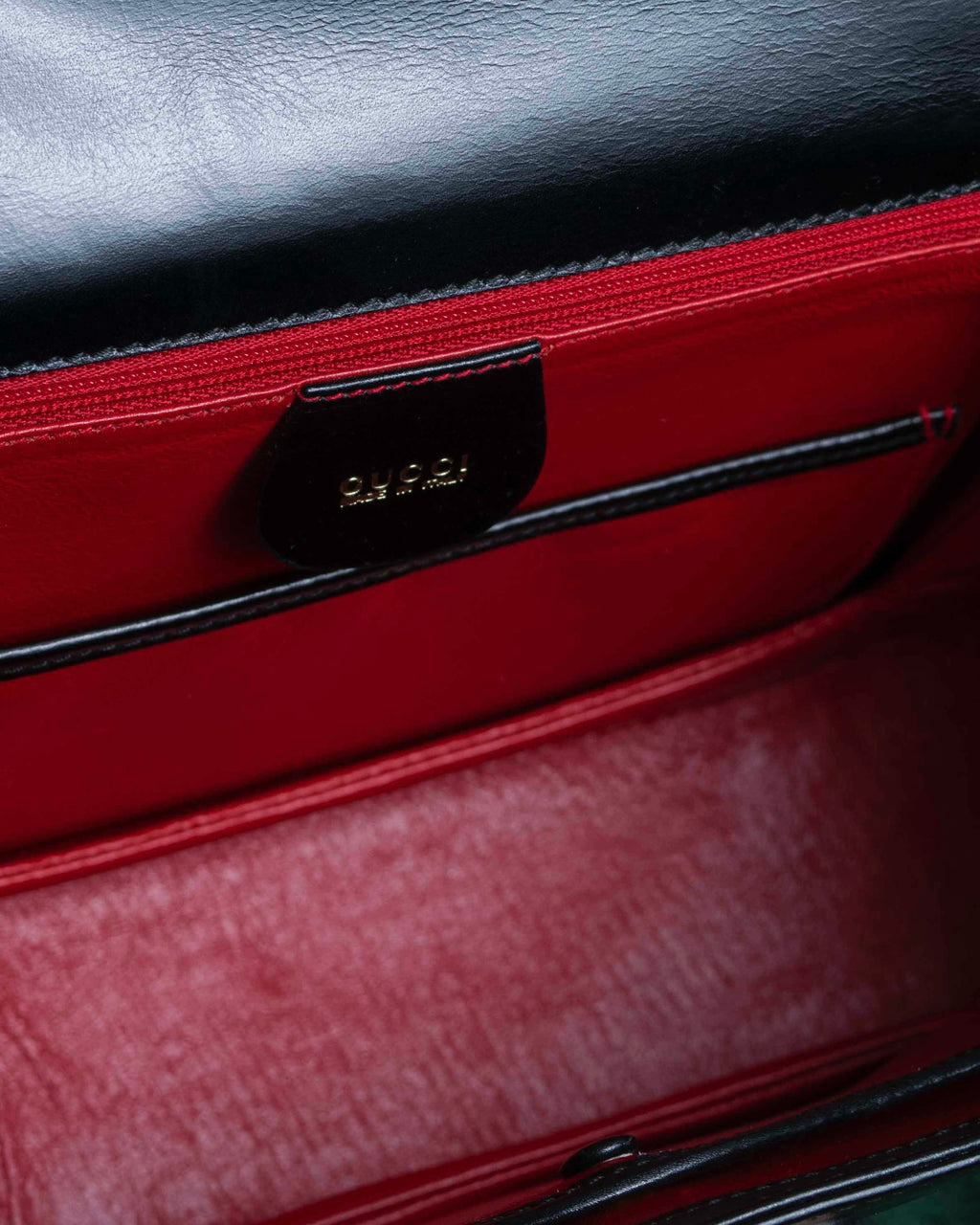 "GUCCI" Black leather bamboo handbag