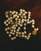 -SPECIAL- "CHANEL" 90's Pearl and crystal embellished long necklace