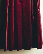 -SPECIAL- "Christian Dior" 80's-early 90's Burgundy velvet pleated skirt