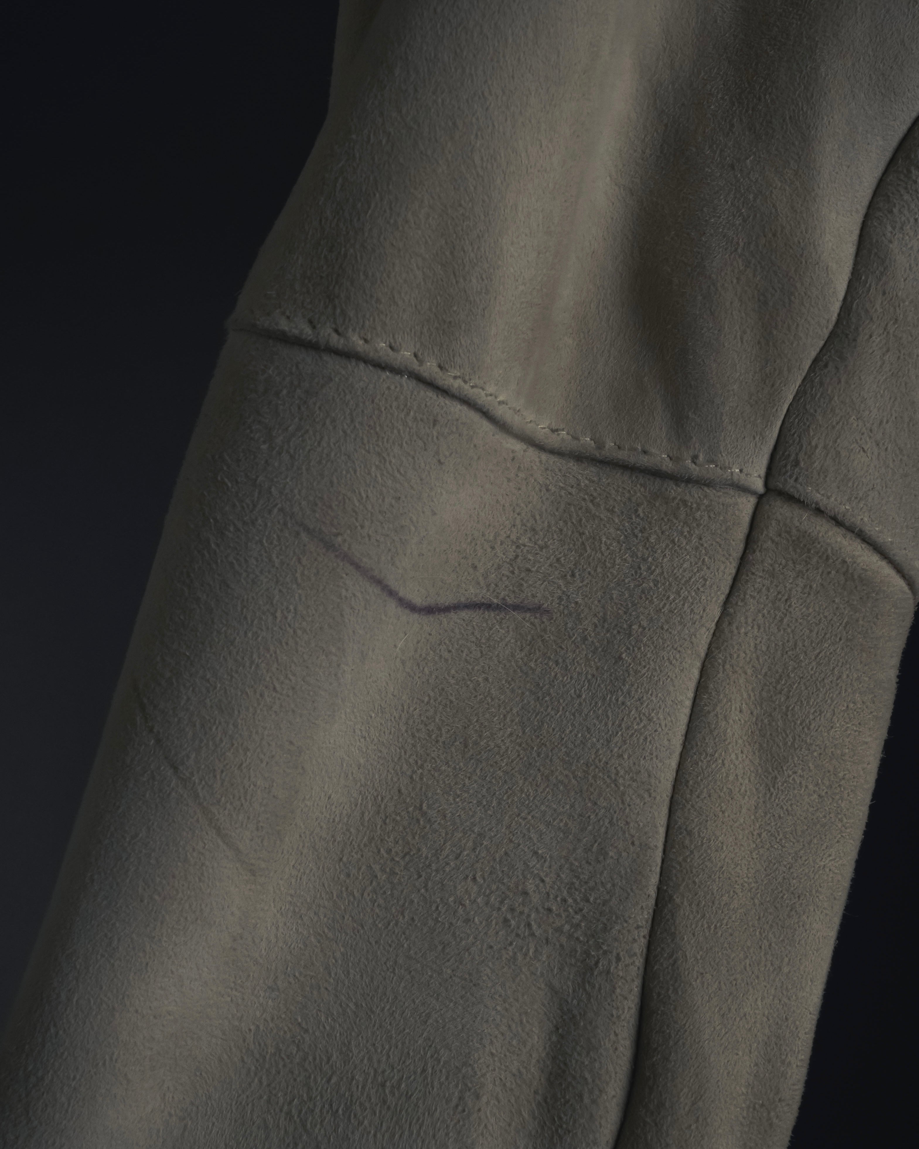 "BURBERRY BLUE LABEL" 00’s Shearling cable-knit pockets coat