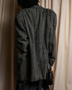 "GIORGIO ARMANI" Greige mix checkered pattern tailored jacket