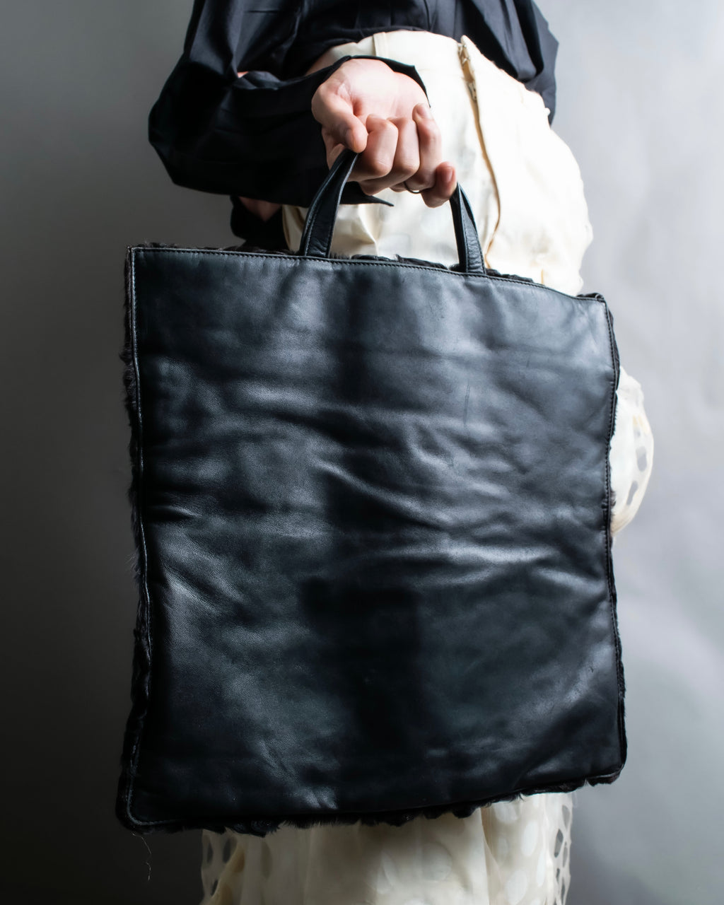 "LOEWE" Real fur and nappa leather tote bag