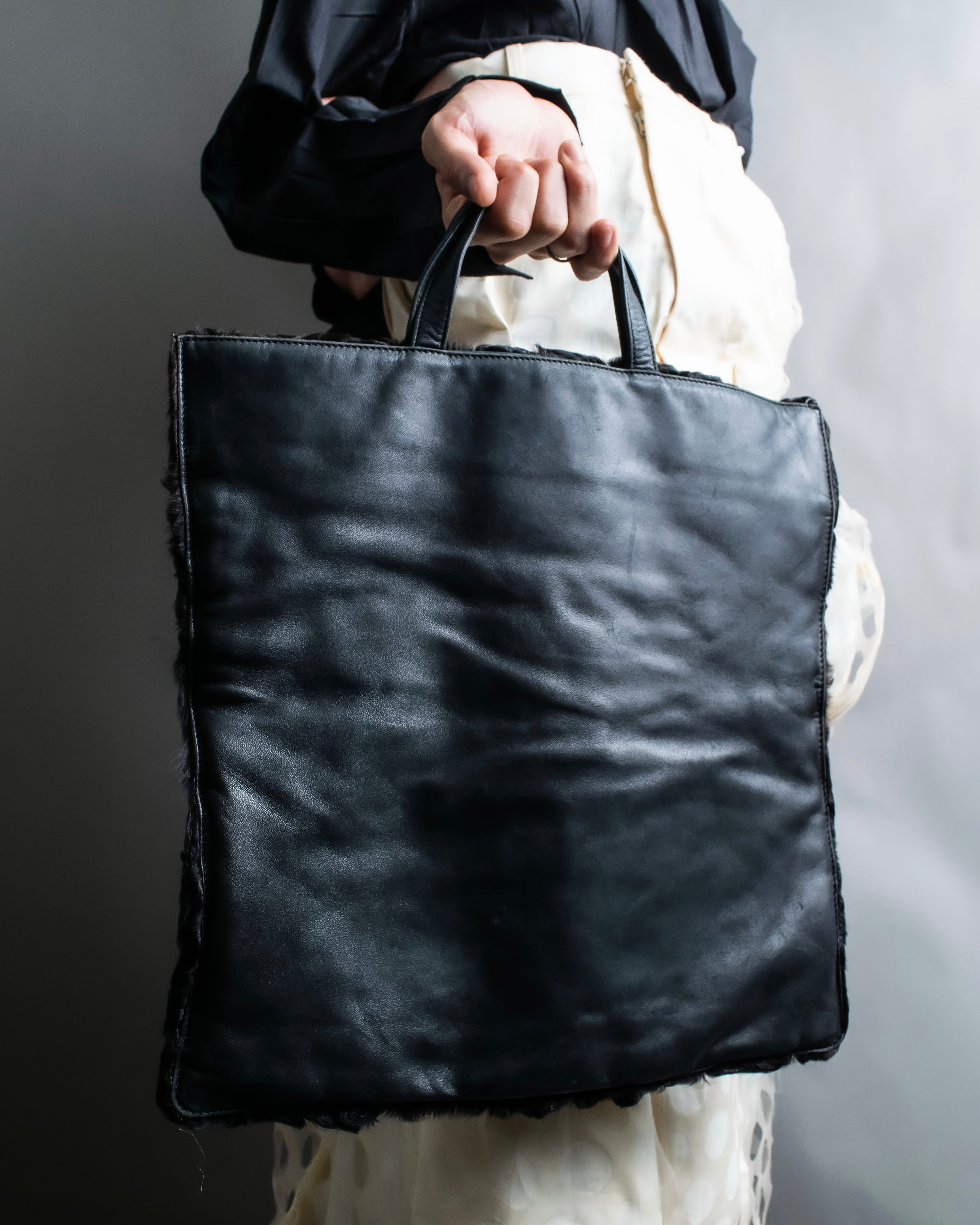 "LOEWE" Real fur and nappa leather tote bag