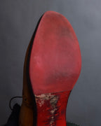 "Christian Louboutin" Brogue detail wingtip leather shoes