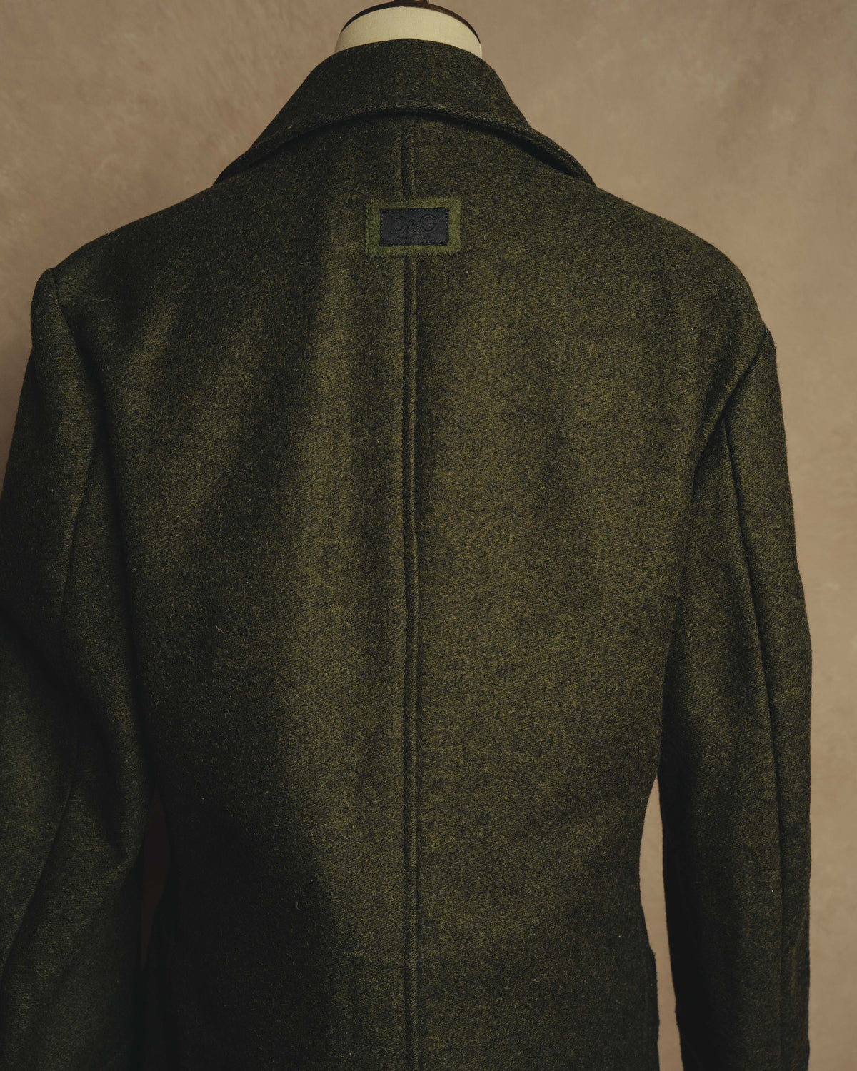 "D&G" 90's-00's Structured double-breasted wool-blend long coat