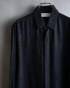 "Saint Laurent" Jacquard pattern silk satin shirt