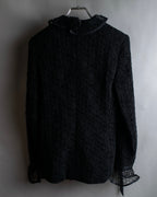 "JEAN-LOUIS SCHERRER" Lace frill design ribbon attached jacket