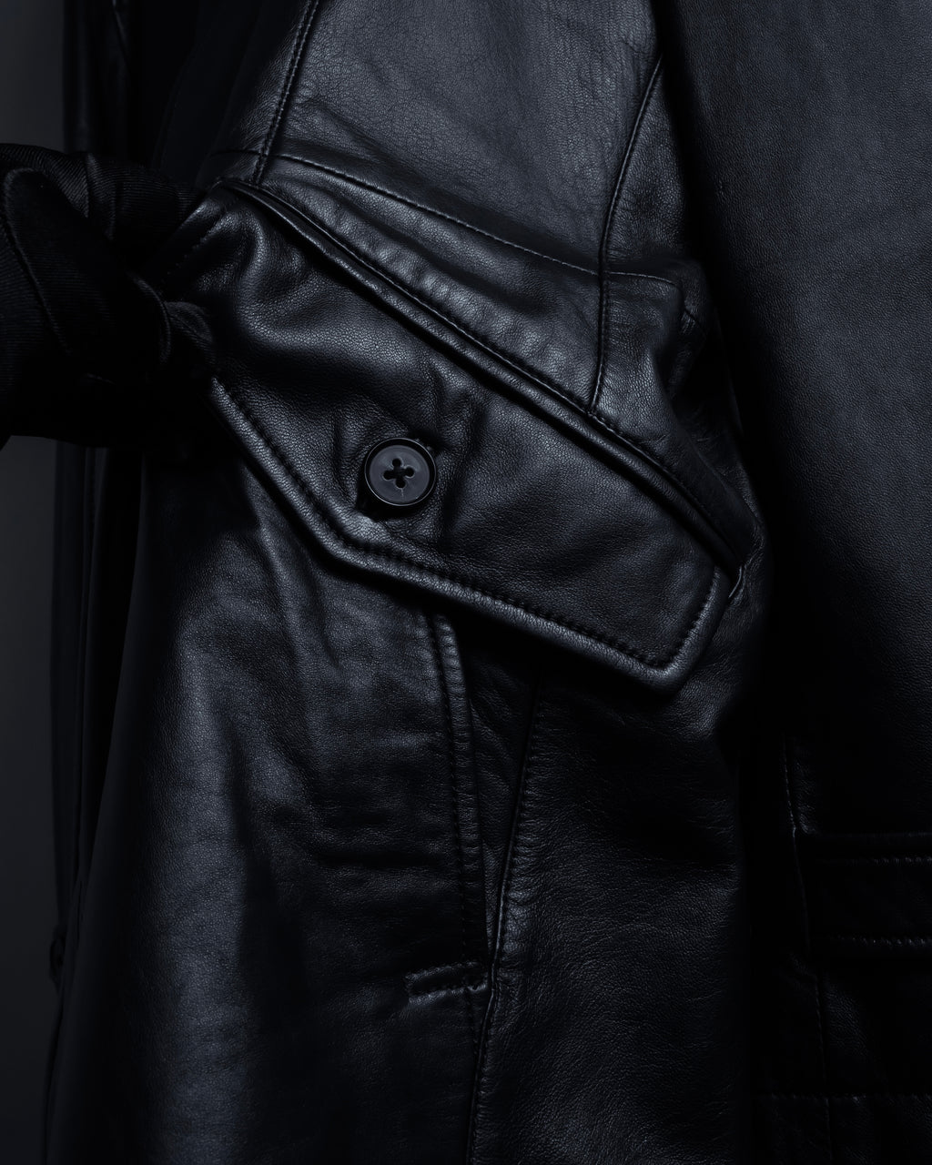 "DURBAN" Double zipper sheepskin leather coat
