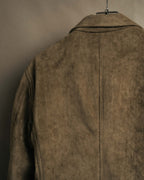 “GIORGIO ARMANI” 90’s-00’s Suede-effect multi-pocket tailored field jacket