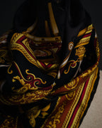 “GUCCI” 90’s-00’s Chair motif silk scarf