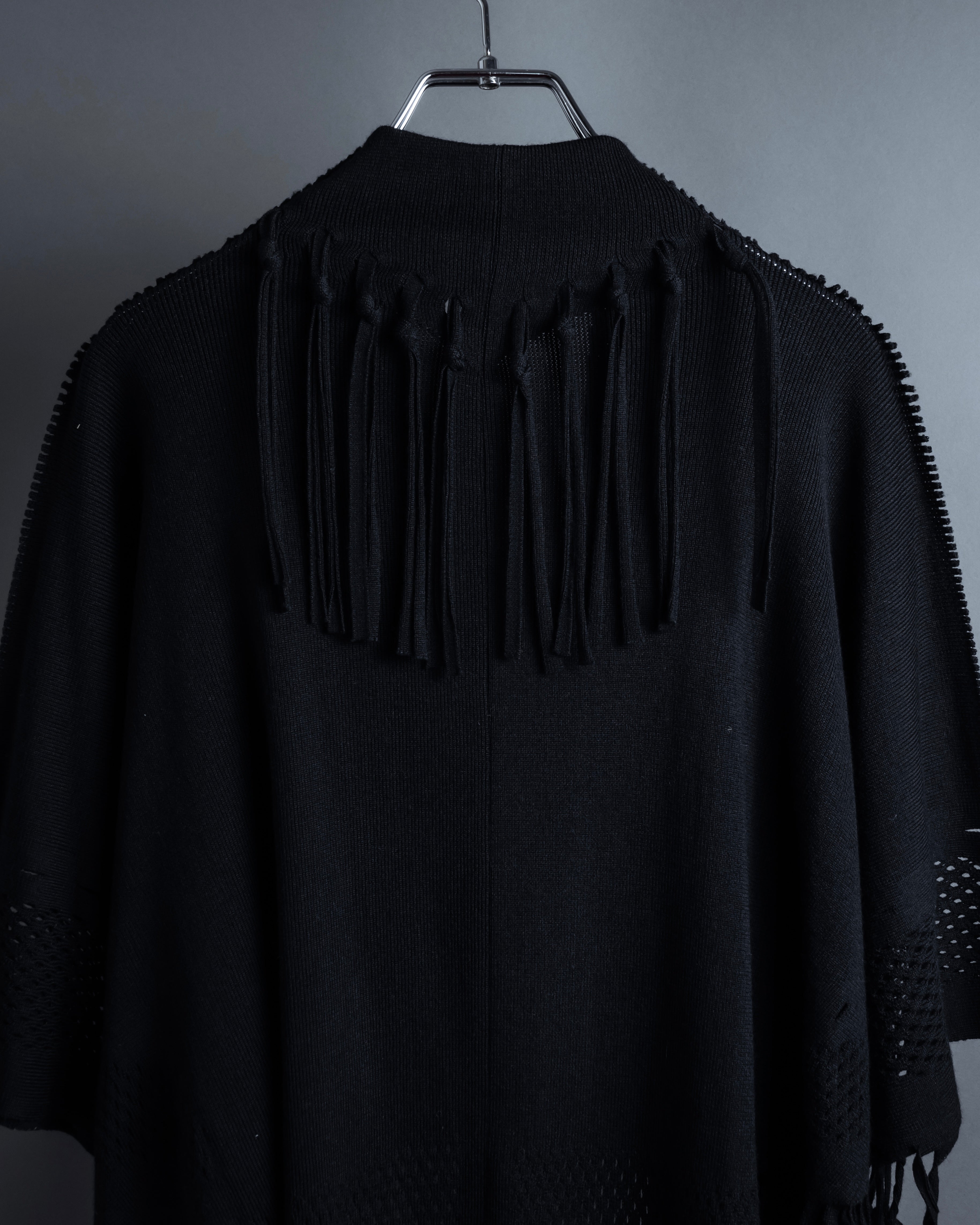 "ISSEY MIYAKE" 01AWRough knit fringe design cardigan