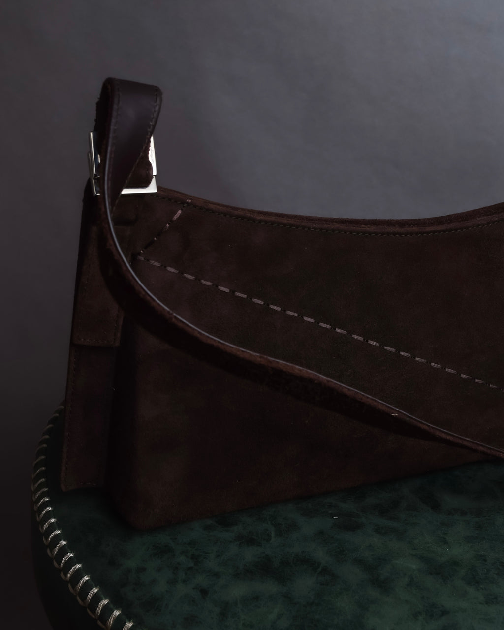 "Salvatore Ferragamo" Sharp form leather combination bag