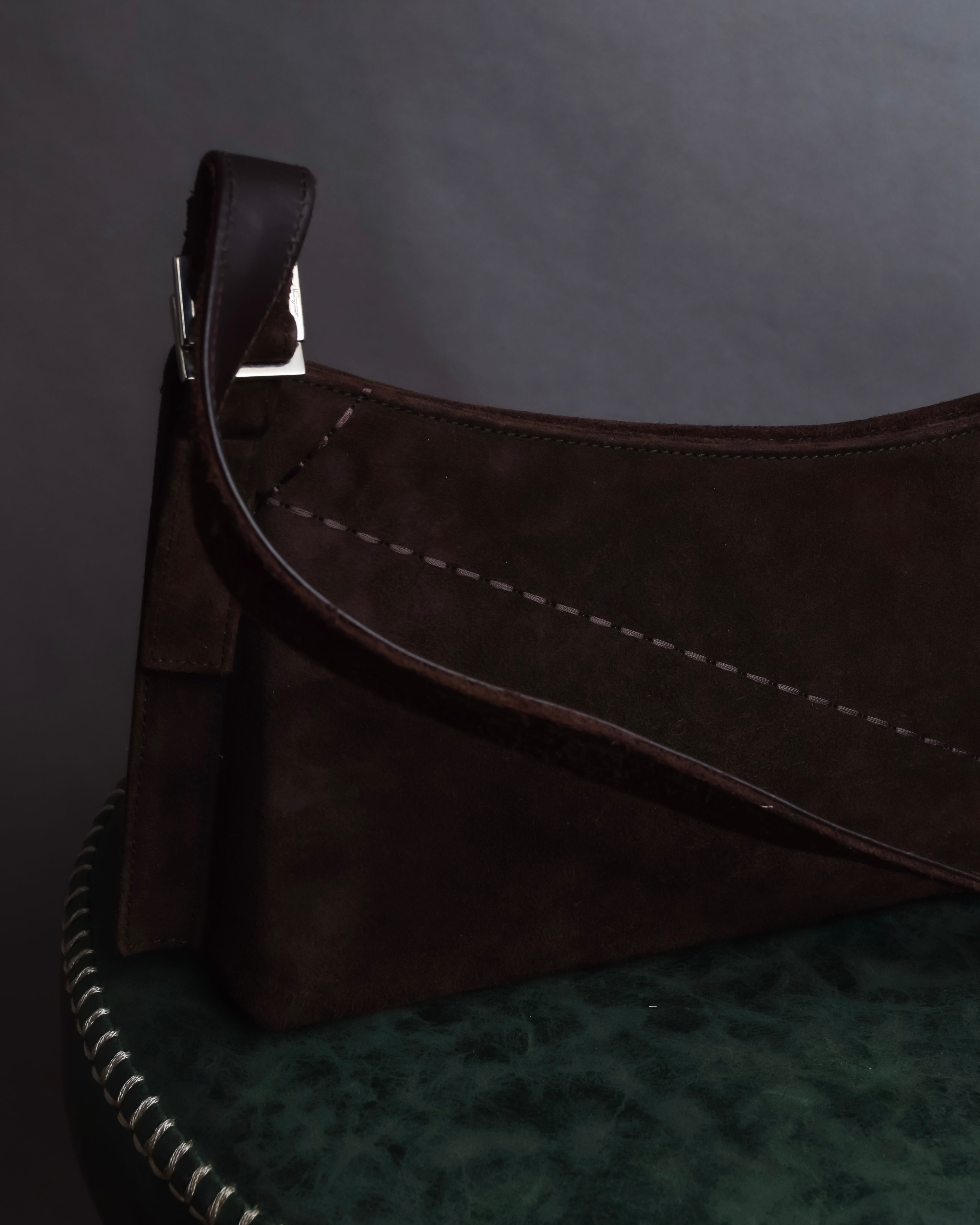 "Salvatore Ferragamo" Sharp form leather combination bag