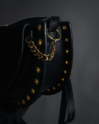 "See by Chloé" Half-moon grommet-detail suede shoulder bag