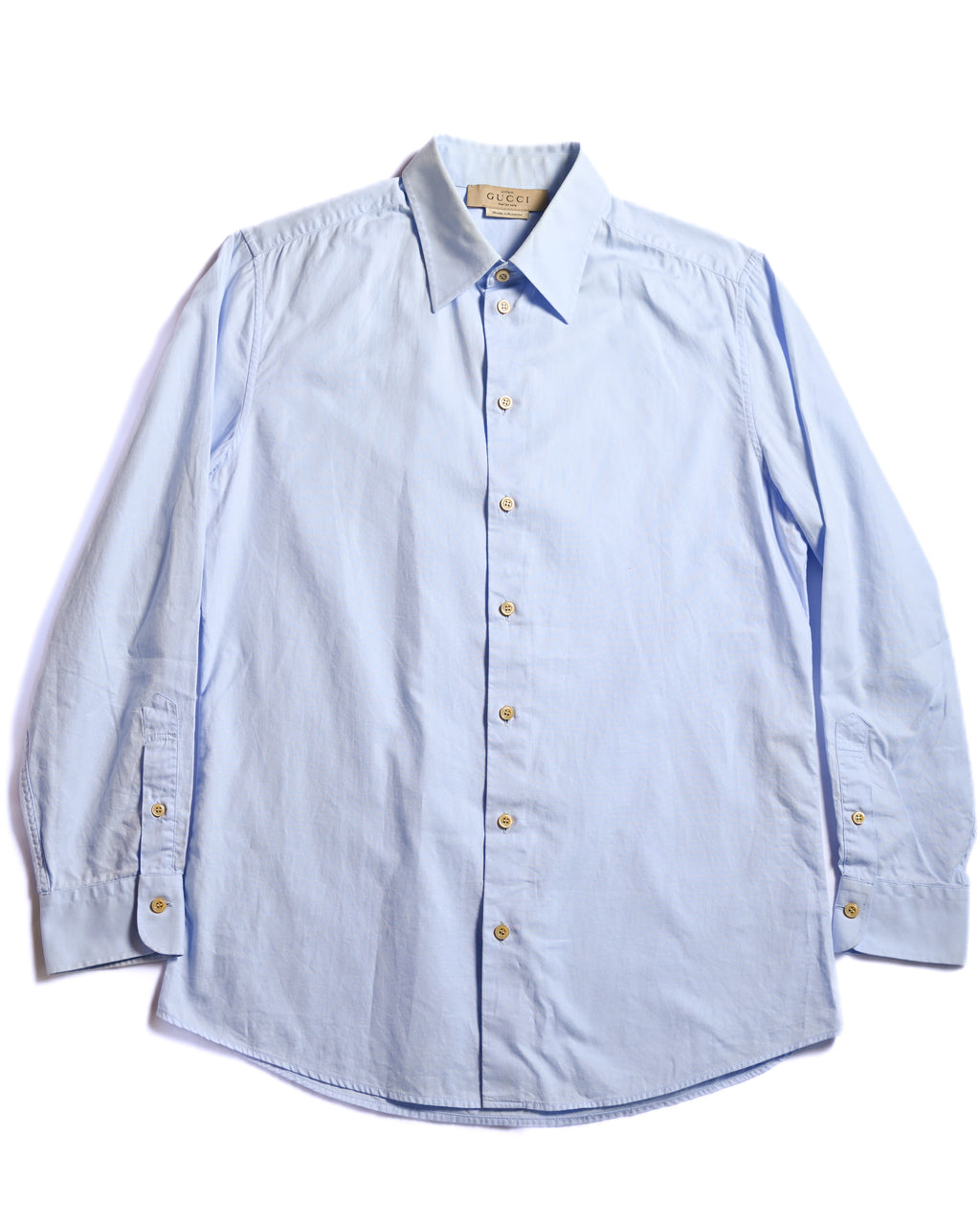 GUCCI (uniform)/ Gucci Staff Uniform Cotton Dress Shirt Sky Blue