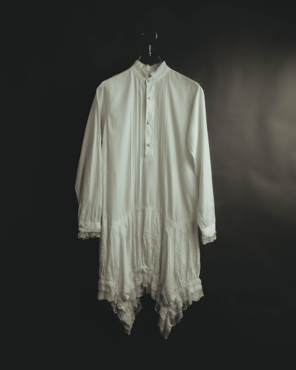 -SPECIAL- “JUNYA WATANABE COMME des GARÇONS MAN PINK”2005AW Victorian lace pleated asymmetric long shirt