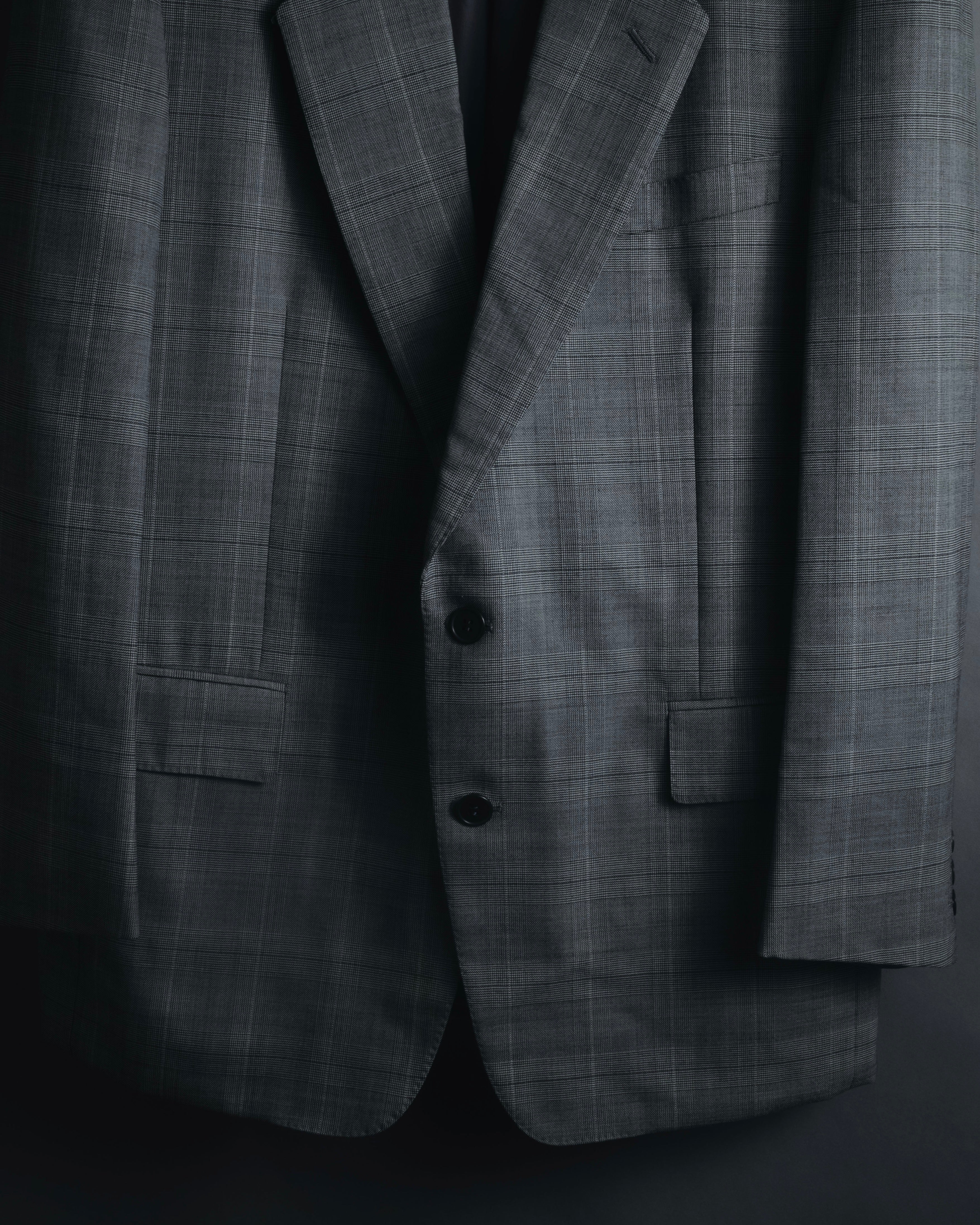 "YVES SAINT LAURENT" 80’s-90’s glen check tailored suit set