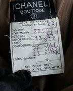 "CHANEL" Side button design pleated flared skirt