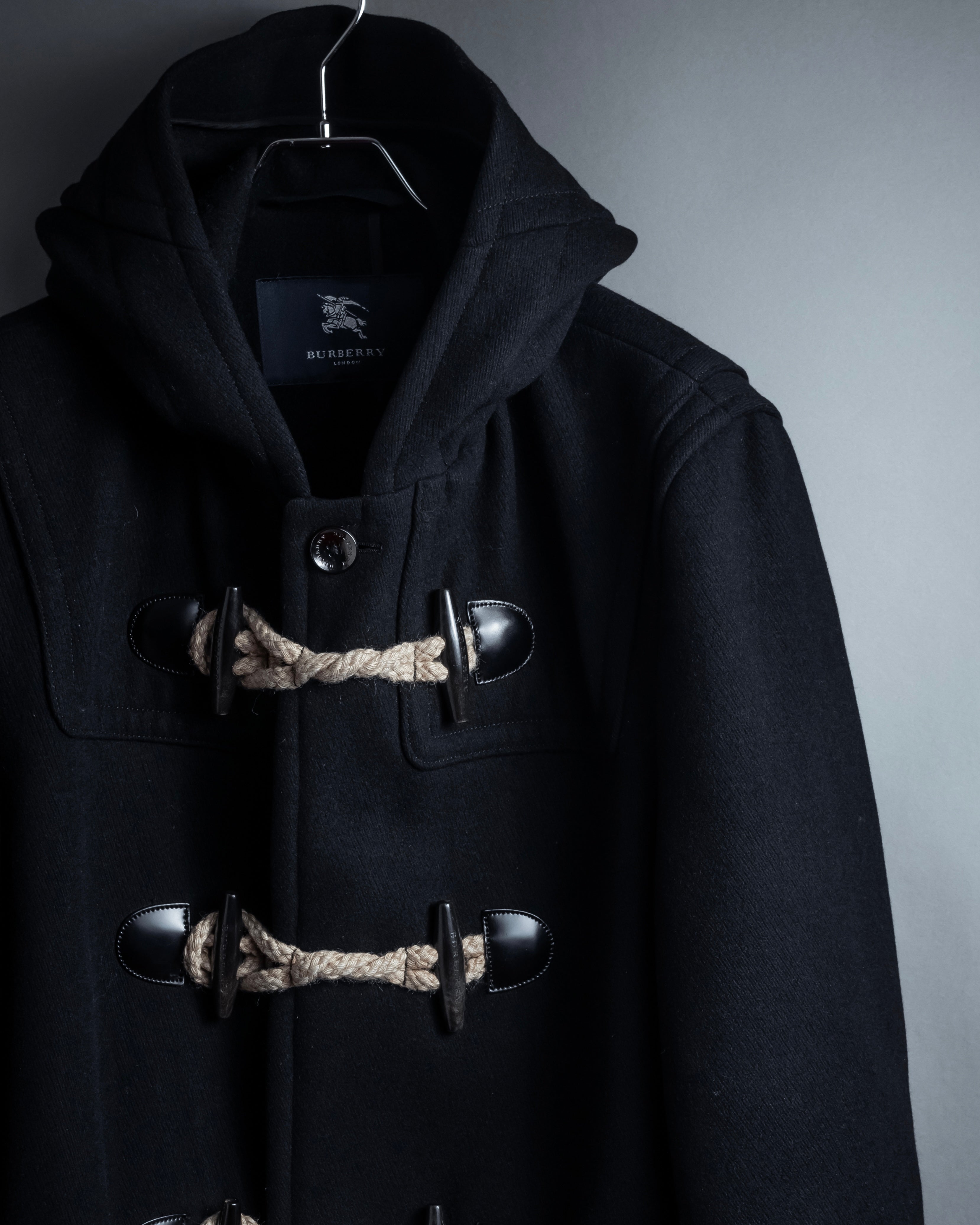 "BURBERRY" Classic detailing melton wool duffle coat