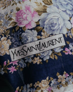 “YVES SAINT LAURENT” 80’s-90’s Floral border scarf