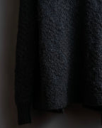 "YVES SAINT LAURENT" Ribbon design stand collar low gauge cardigan