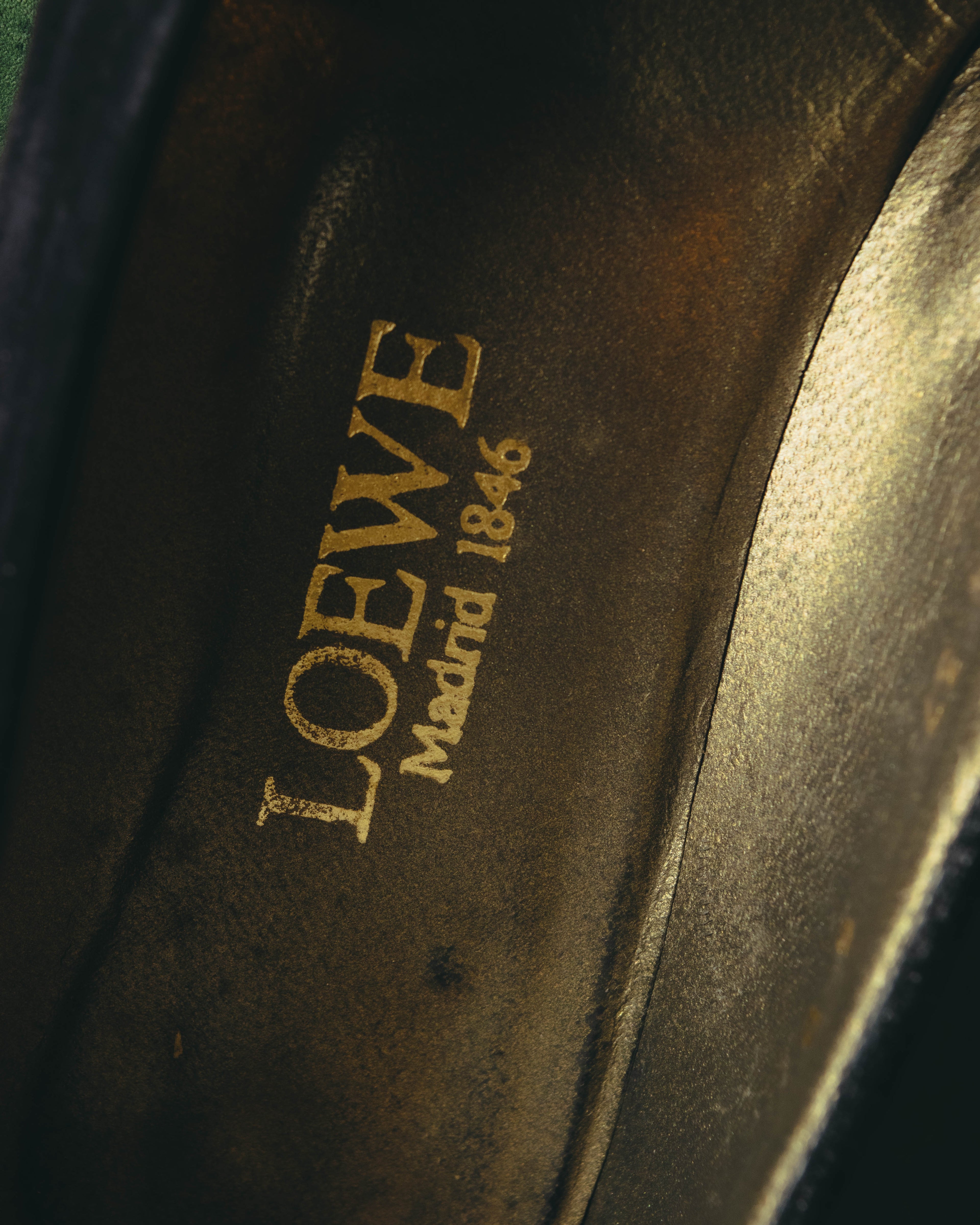 "LOEWE" 80's-00's Black suede loafer pumps