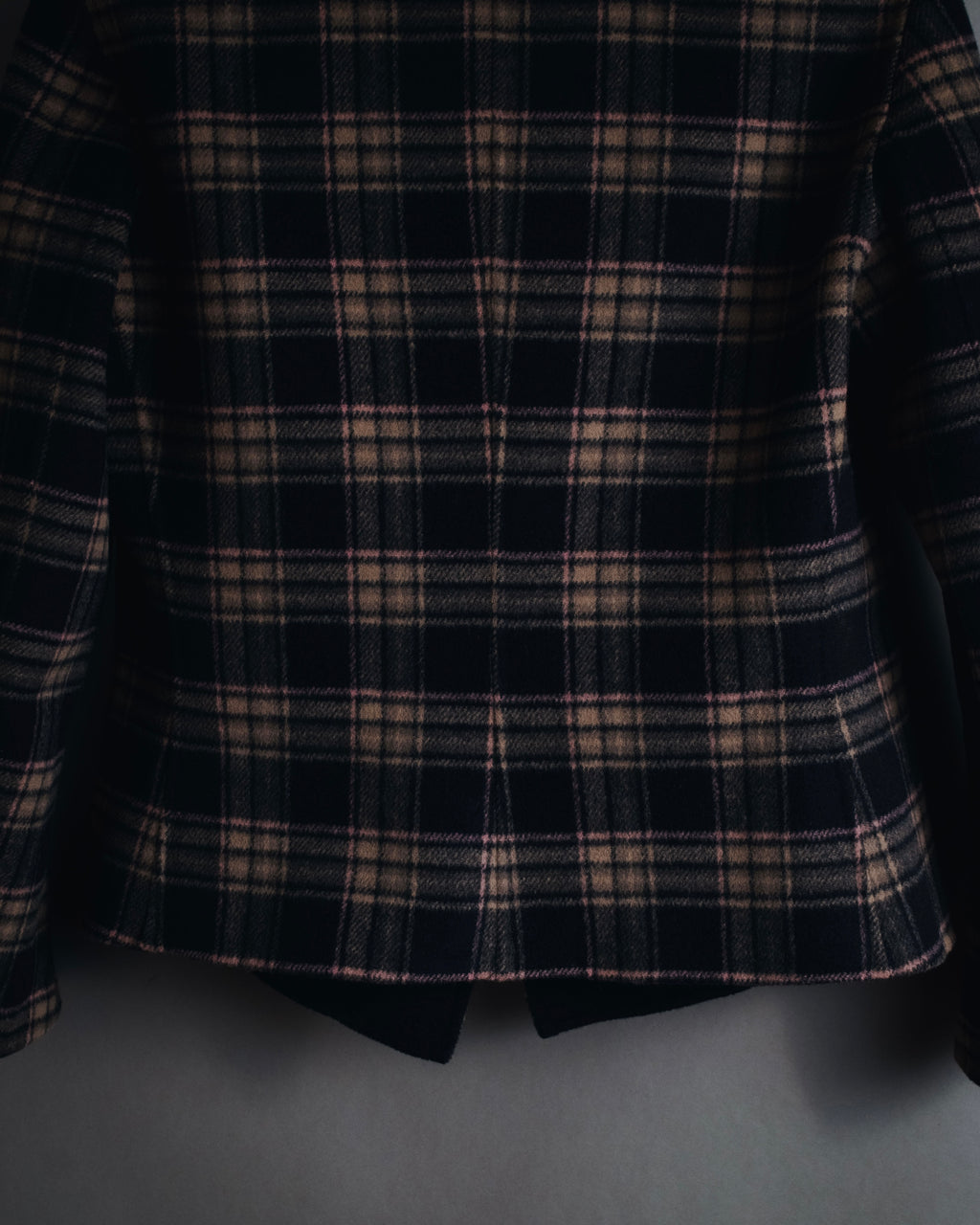 "WEEKEND MaxMara" 2010’s plaid virgin wool collarless jacket