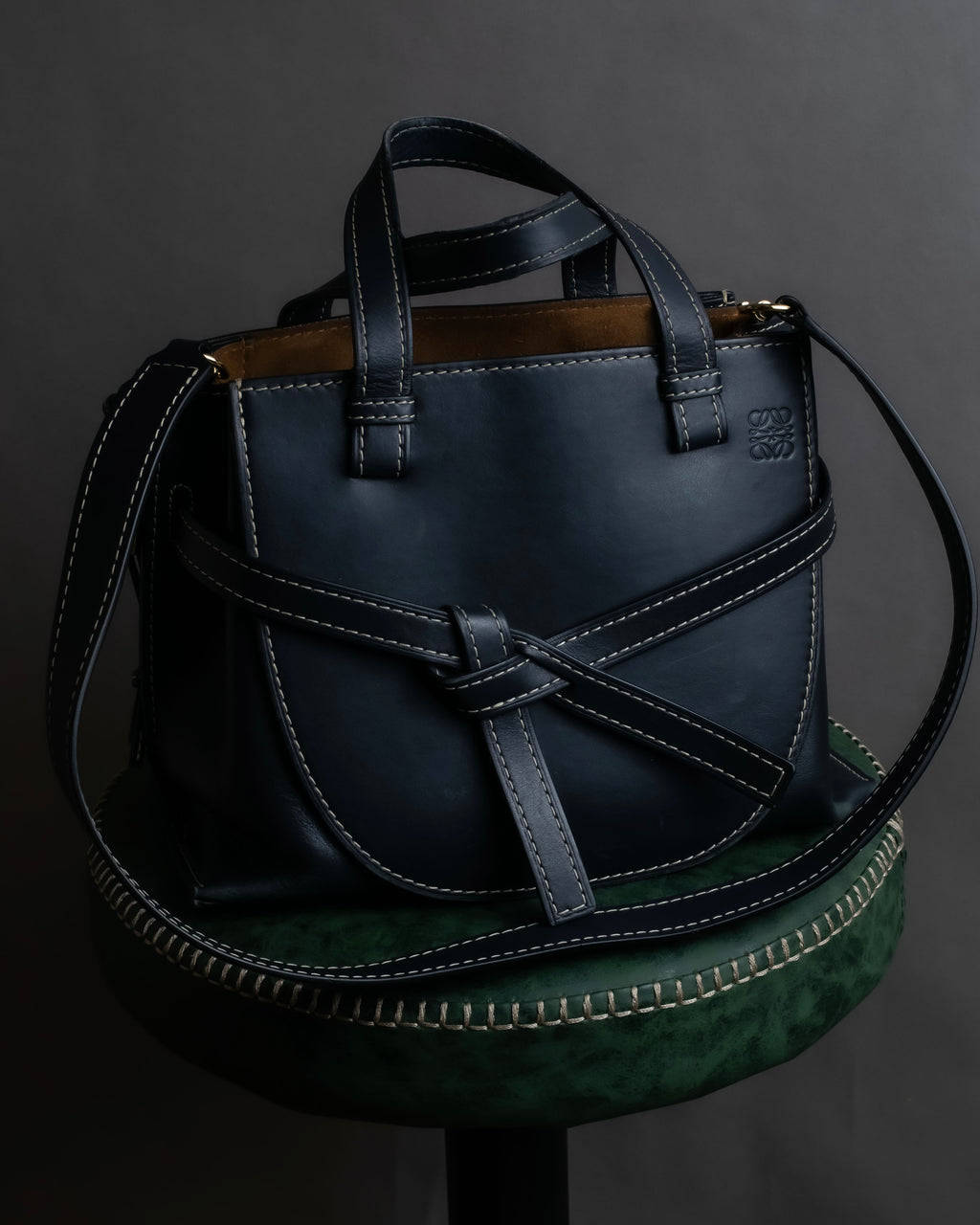 "LOEWE" Gate top handle 2way leather bag