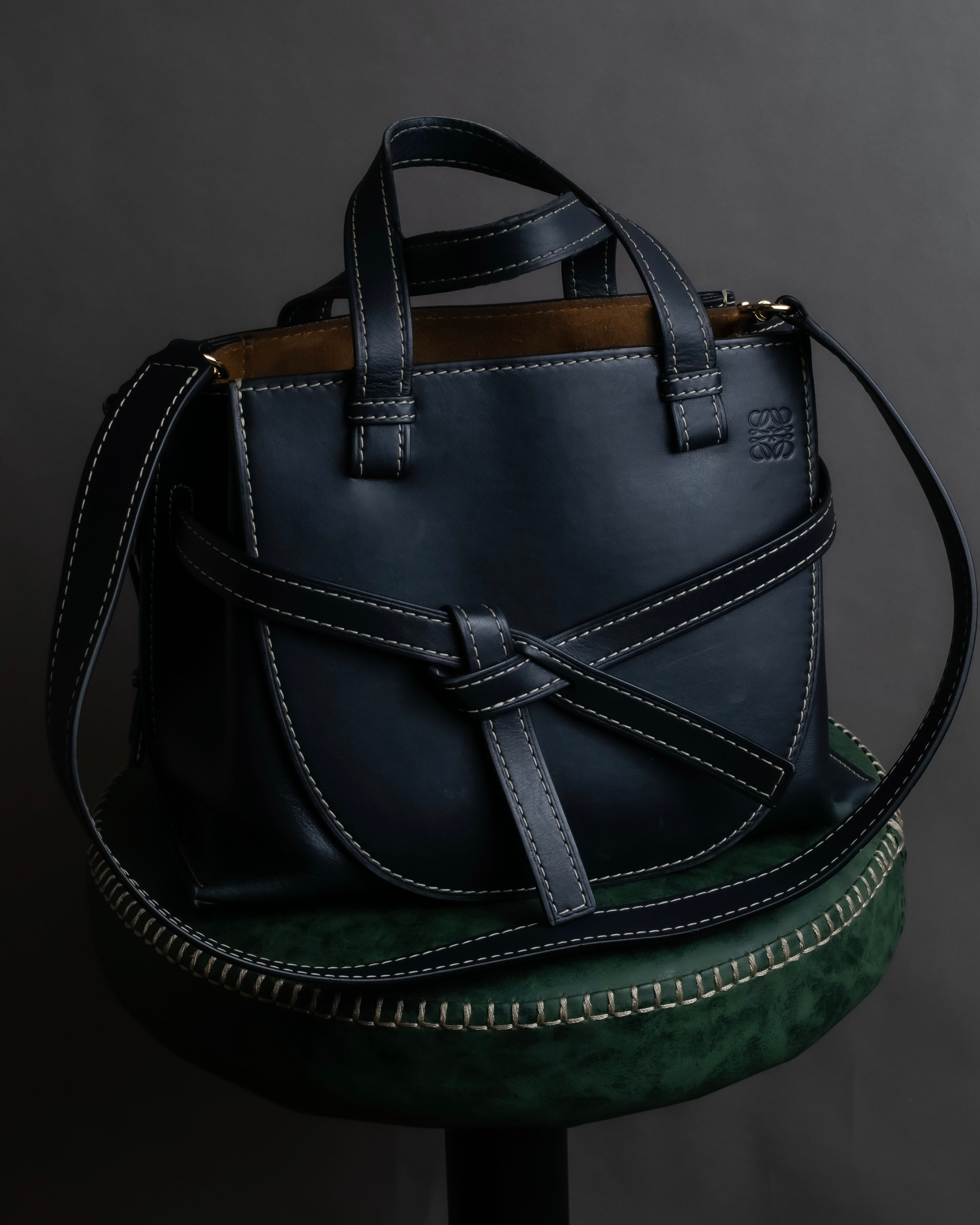 "LOEWE" Gate top handle 2way leather bag