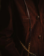 -SPECIAL- "GUCCI" 70’s Suede leather round collar coat