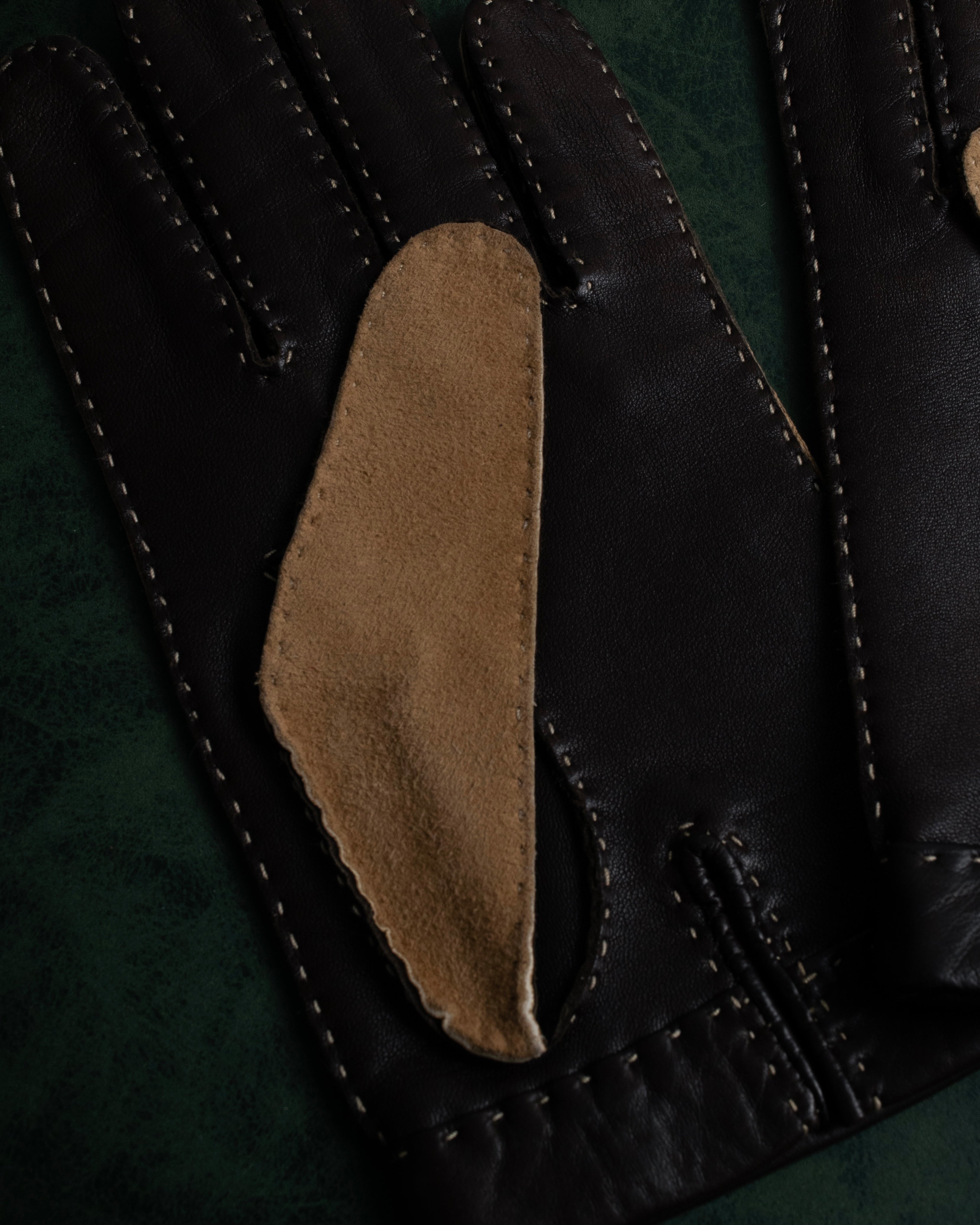 "LOEWE" Logo engraved combination leather gloves