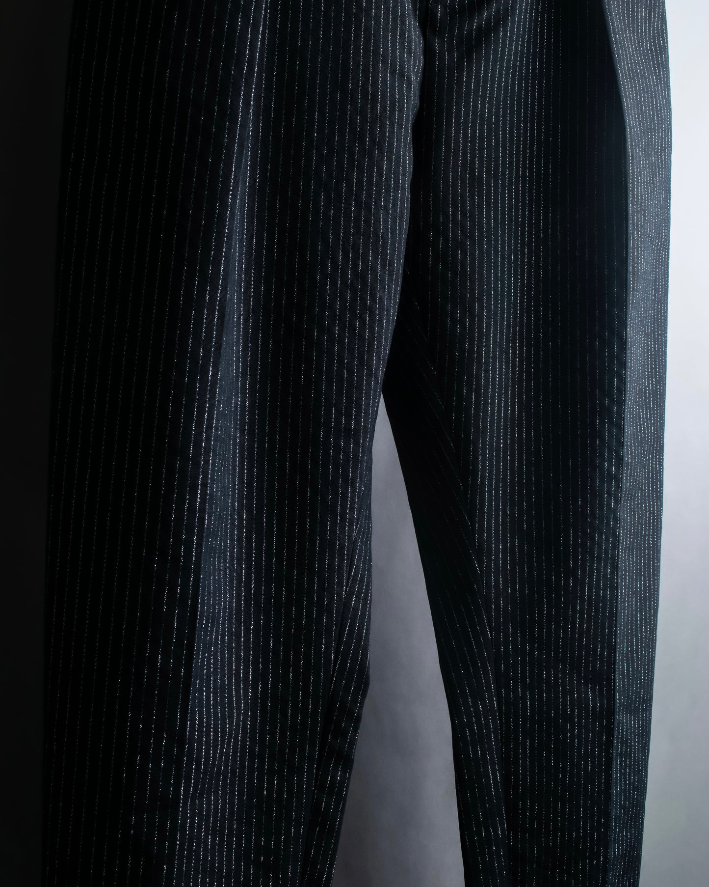 "CELINE" Shiny striped wide tapered slacks