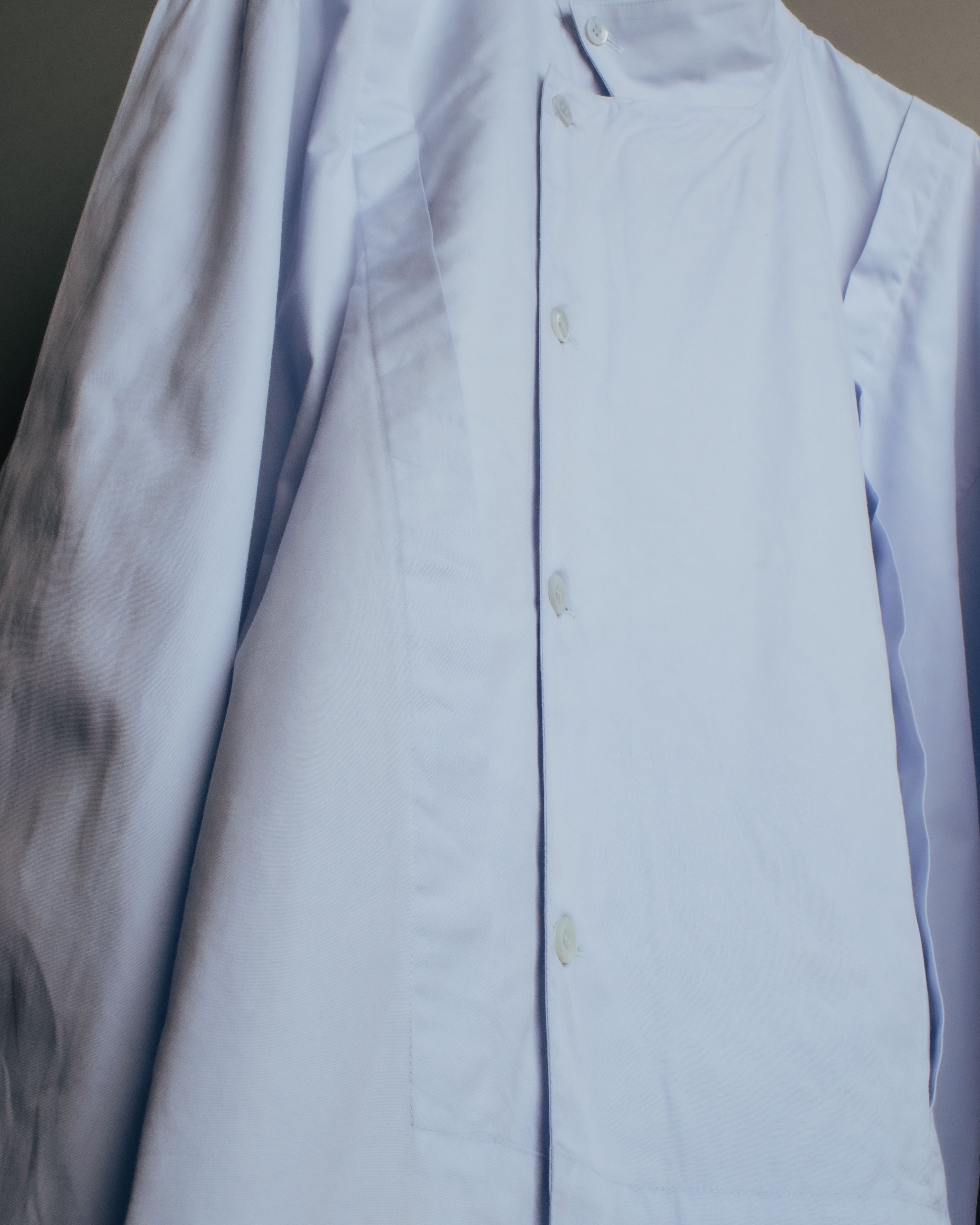 “ISSEY MIYAKE” 90’s-00’s Asymmetric stand collar cotton shirt