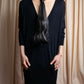 "BALENCIAGA" Rib switching design V-neck long dress