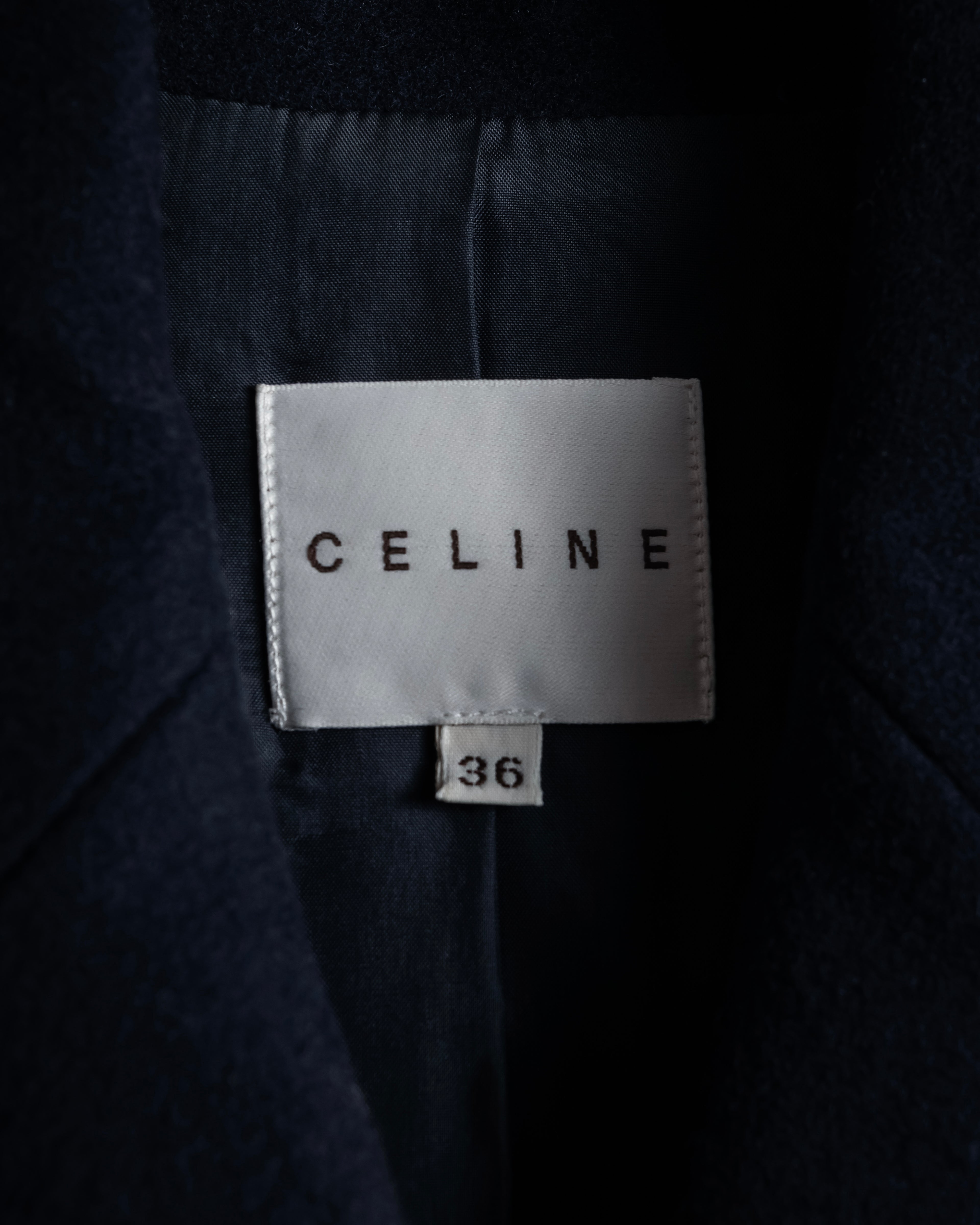 "CELINE" 90’s Sculpted double-breasted peak lapel tailored jacket