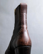 "YVES SAINT LAURENT" Medallion-embellished square heel boots