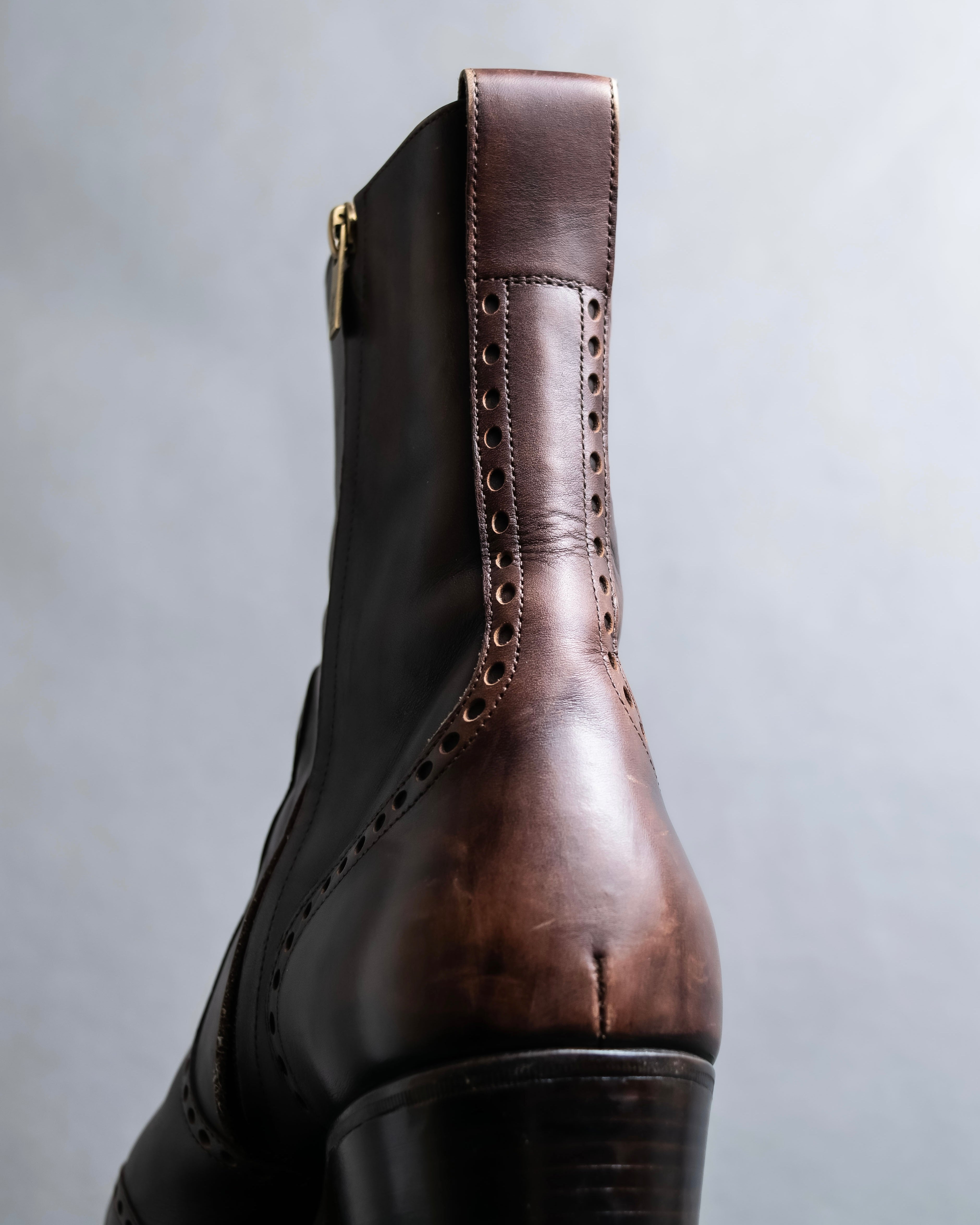 "YVES SAINT LAURENT" Medallion-embellished square heel boots