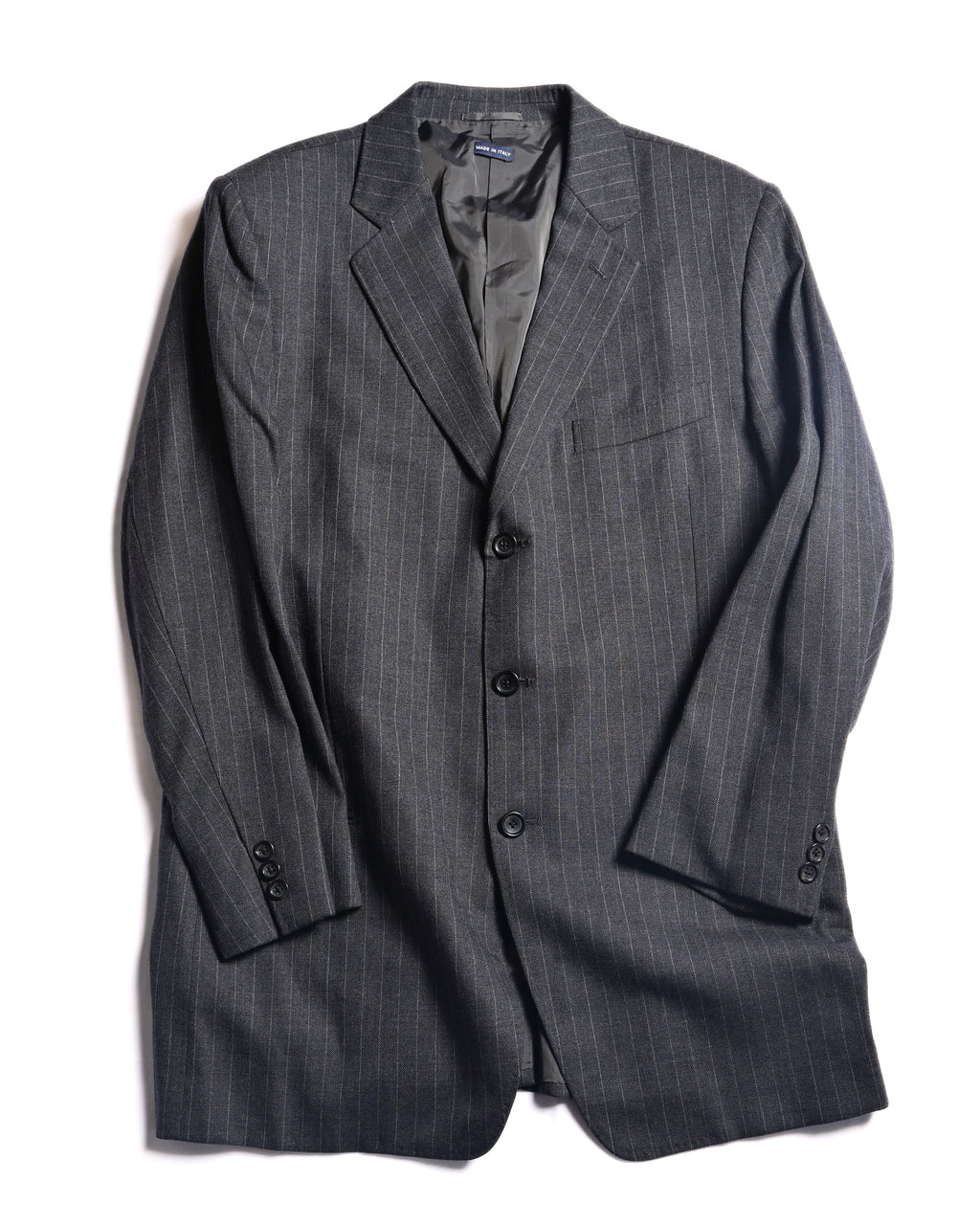 GIORGIO ARMANI/ Oversized Stripe Single Breasted 3B Tailored Jacket Gray