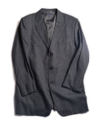 GIORGIO ARMANI/ Oversized Stripe Single Breasted 3B Tailored Jacket Gray