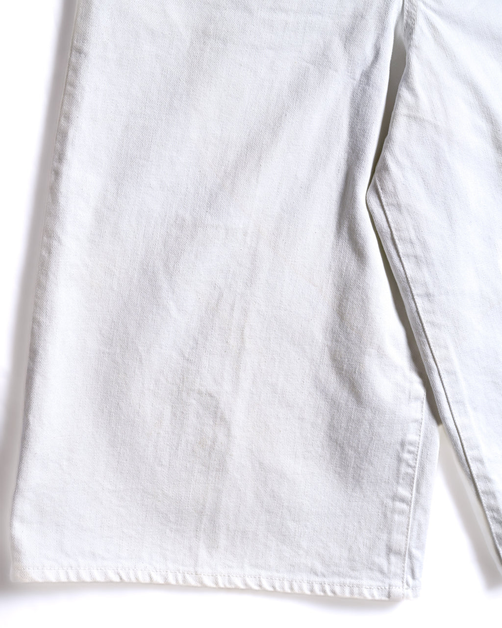 CELINE/ Triomphe Waist Designed Denim Shorts White