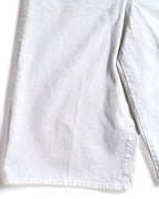 CELINE/ Triomphe Waist Designed Denim Shorts White