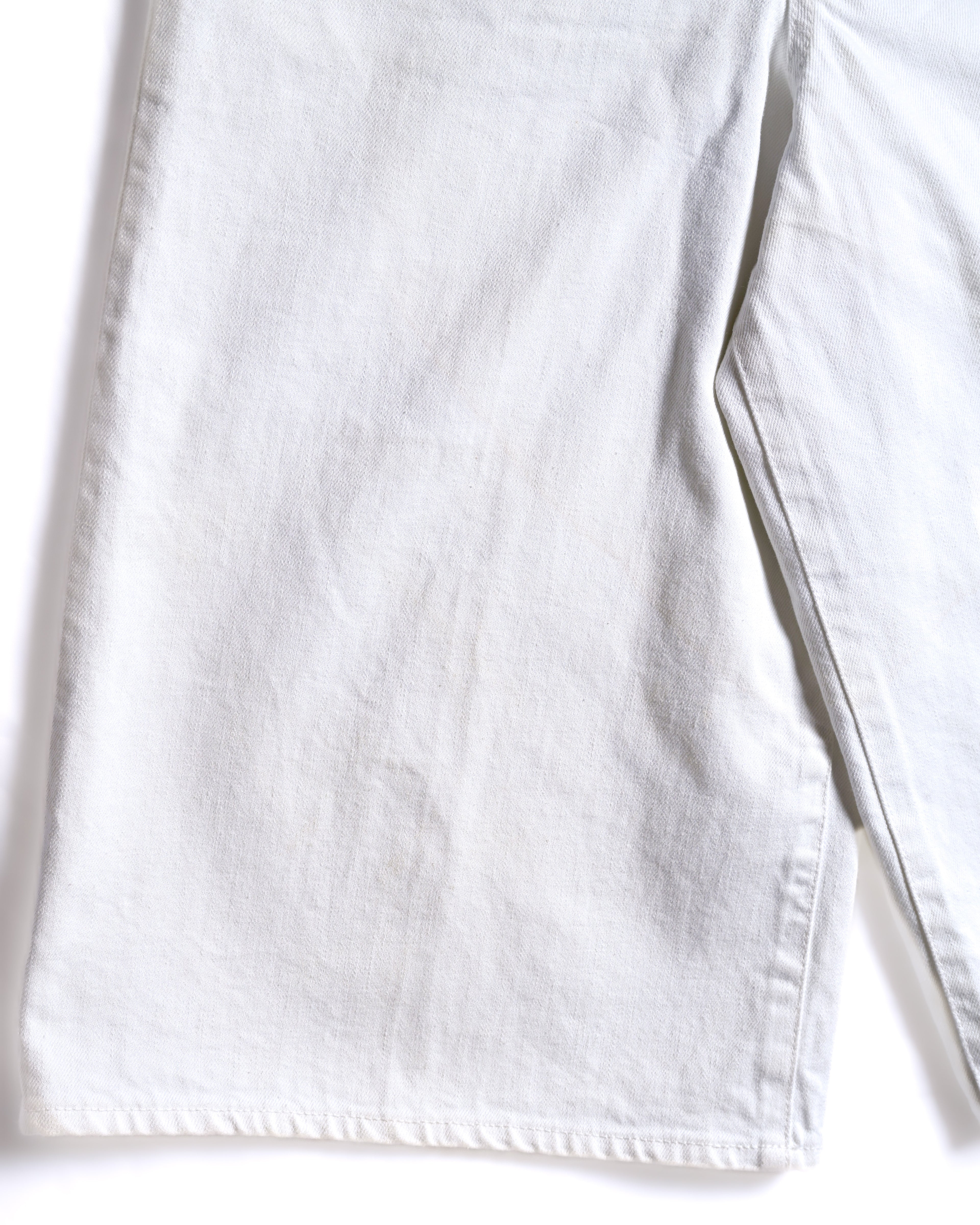 CELINE/ Triomphe Waist Designed Denim Shorts White