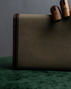 "PRADA" Logo engraved canvas combination long wallet