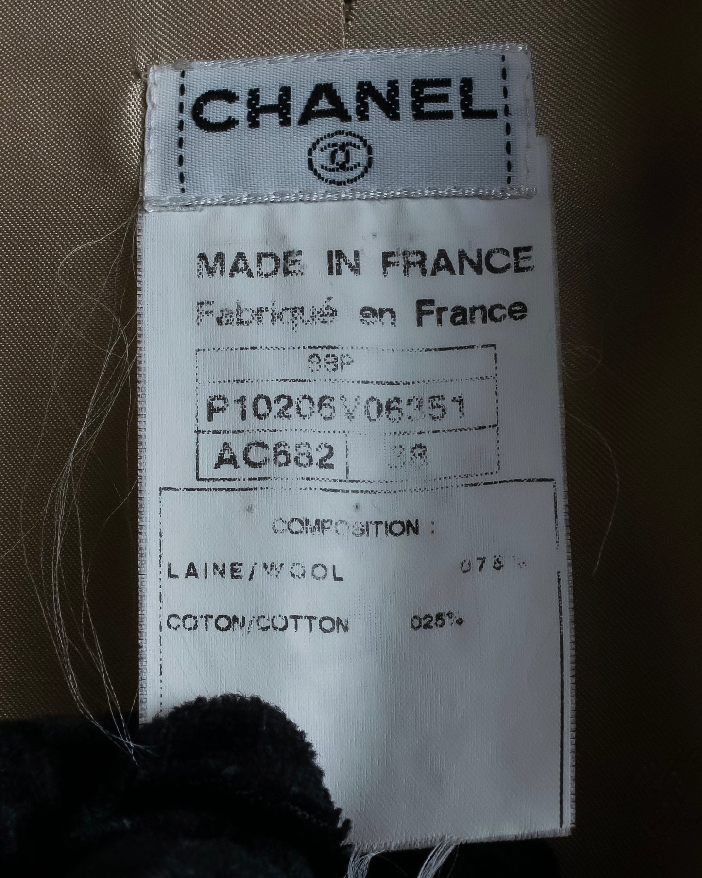 "CHANEL" Large lapel double breasted straight line coat