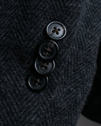"POLO Ralph Lauren" Herringbone weave charcoal gray tailored jacket
